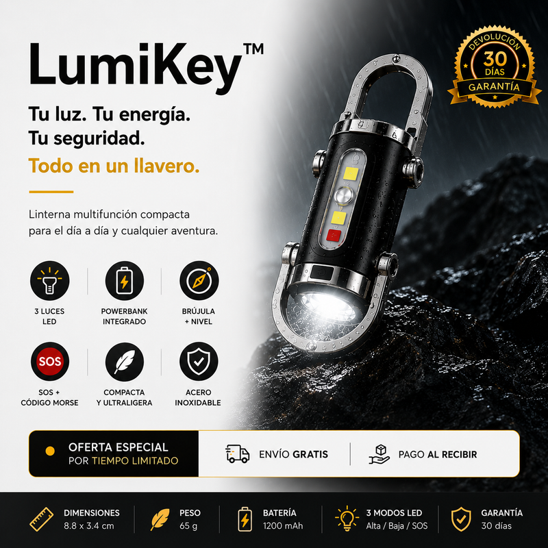 LumiKey™ | Linterna Llavero Multifunción